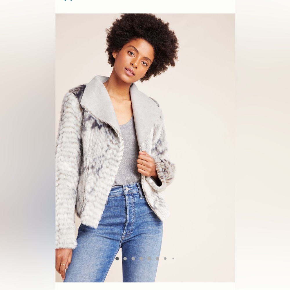 Anthropologie Marrakech Reversible Faux Fur/Suede Moto Jacket